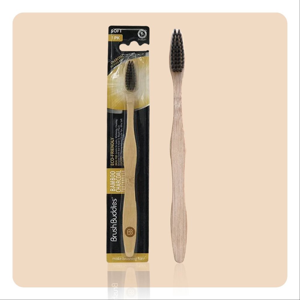 Bamboo toothbrush with Charcoal Infused Bristles